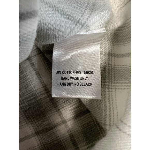UNTUCKIT Womens Villefranche Button Up Blouse~Size 2~Gray Ivory Plaid NWOT L5 15 - Picture 12 of 12